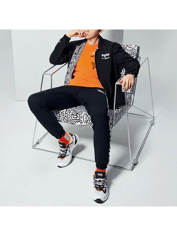 Брюки x mr doodle pants 'black white' Puma — изображение 3 из 4, черный/белый