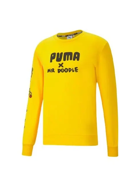 Толстовка printing round neck sports knit pullover yellow Puma — изображение 1 из 2, желтый