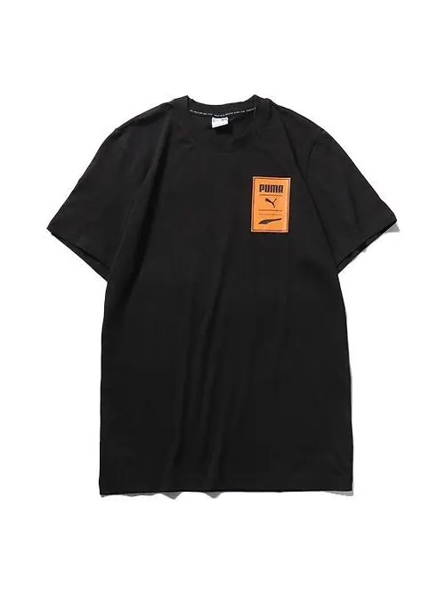 Футболка PUMA Printed Logo Short Sleeve TEE Black — изображение 1 из 4, черный