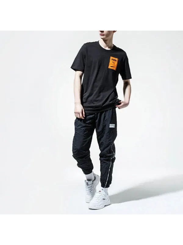 Футболка PUMA Printed Logo Short Sleeve TEE Black — изображение 3 из 4, черный