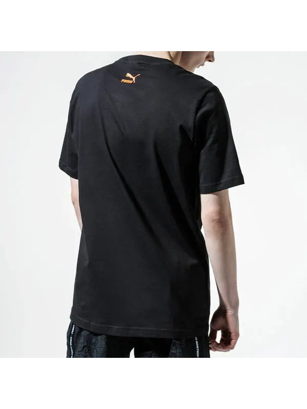 Футболка PUMA Printed Logo Short Sleeve TEE Black — изображение 4 из 4, черный
