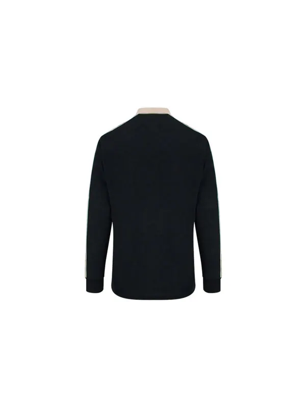Футболка Gucci SS20 Side Sleeve Logo Striped Ribbon Long Sleeve Polo Shirt — изображение 2 из 4, черный
