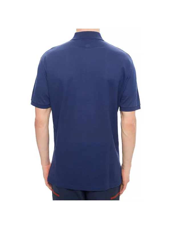 Рубашка поло Gucci logo-embroidered polo shirt 'navy' — изображение 4 из 4, темно-синий