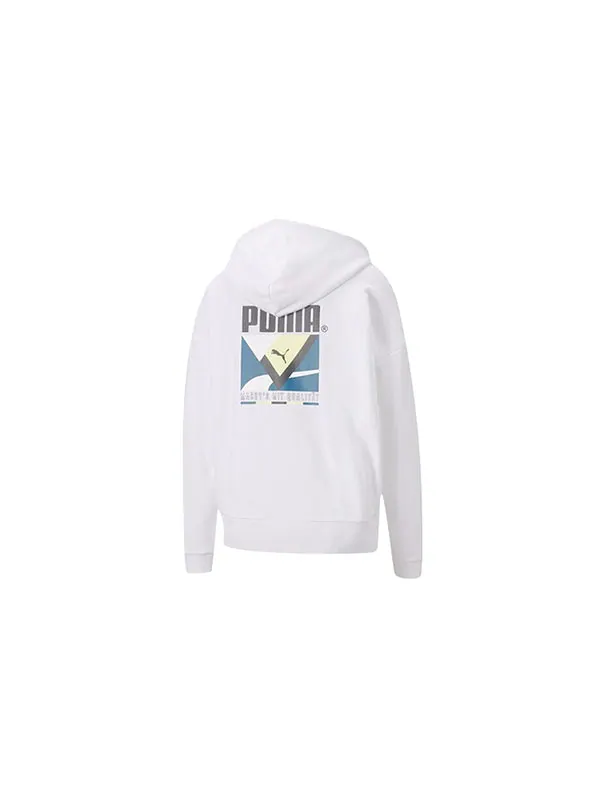 Толстовка tailored for sport hoodie 'white black green' Puma — изображение 2 из 4, белый/черный/зеленый