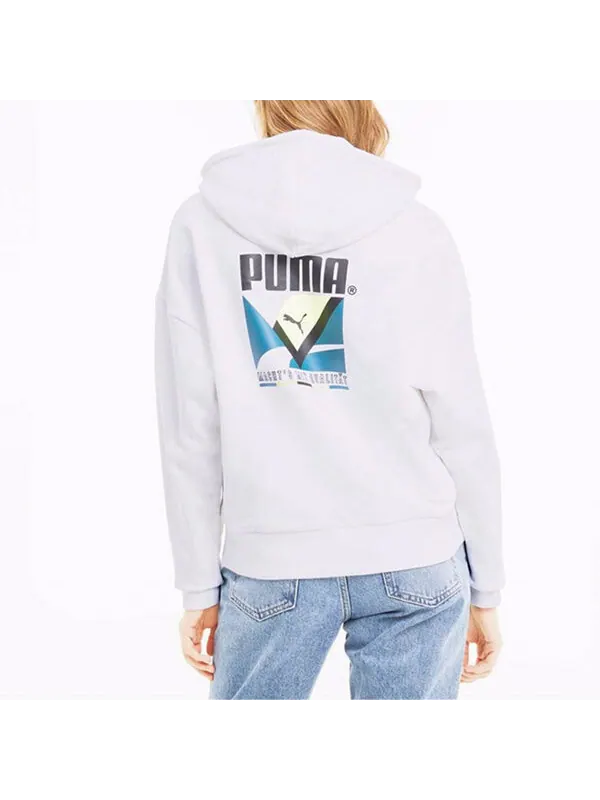 Толстовка tailored for sport hoodie 'white black green' Puma — изображение 4 из 4, белый/черный/зеленый