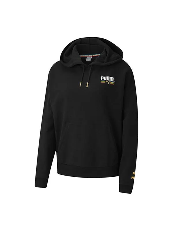 Свитер tailored for sport hoodie 'black white' Puma — изображение 1 из 4, черный/белый