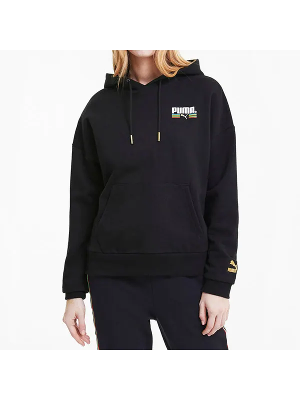 Свитер tailored for sport hoodie 'black white' Puma — изображение 3 из 4, черный/белый