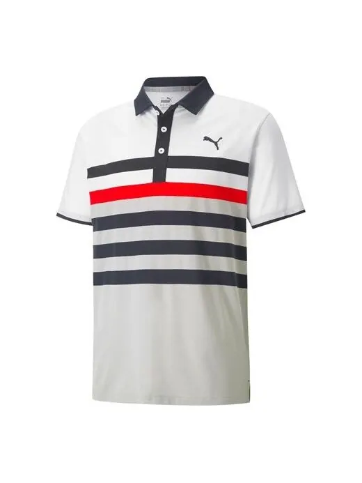 Футболка mattr one way polo shirt 'white black red' Puma — изображение 1 из 4, белый/черный/красный