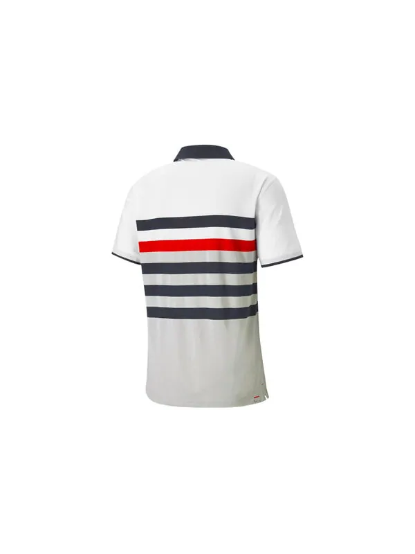 Футболка mattr one way polo shirt 'white black red' Puma — изображение 2 из 4, белый/черный/красный