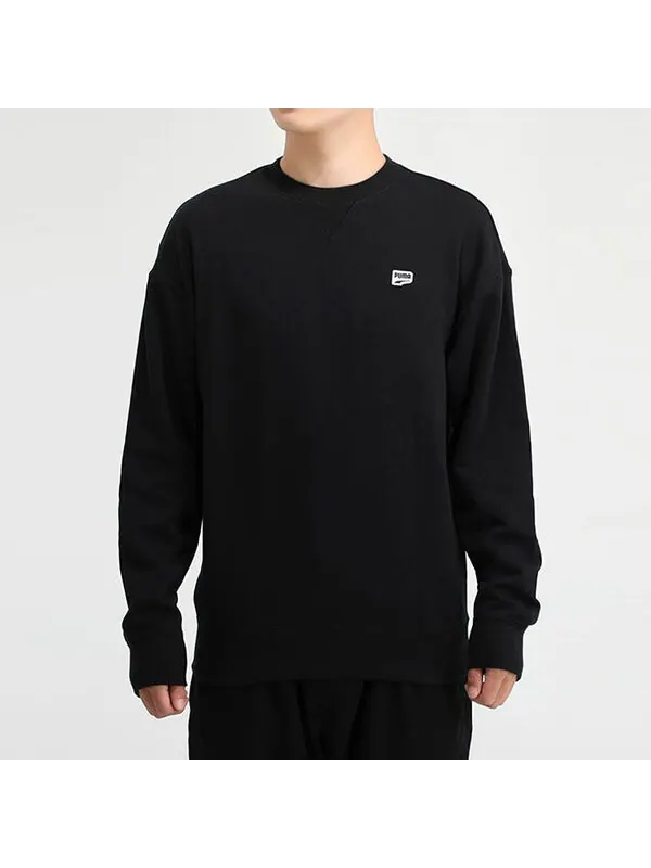 Толстовка downtown crew casual round neck pullover black Puma — изображение 3 из 4, черный