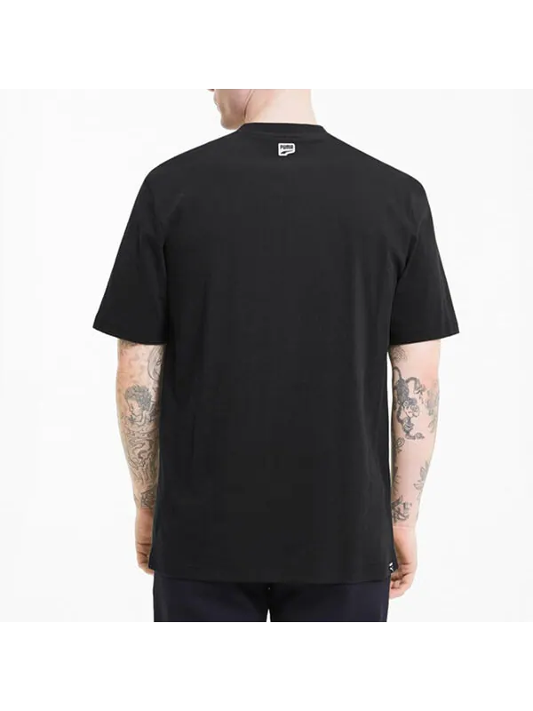 Футболка downtown printing casual short sleeve black Puma — изображение 4 из 4, черный