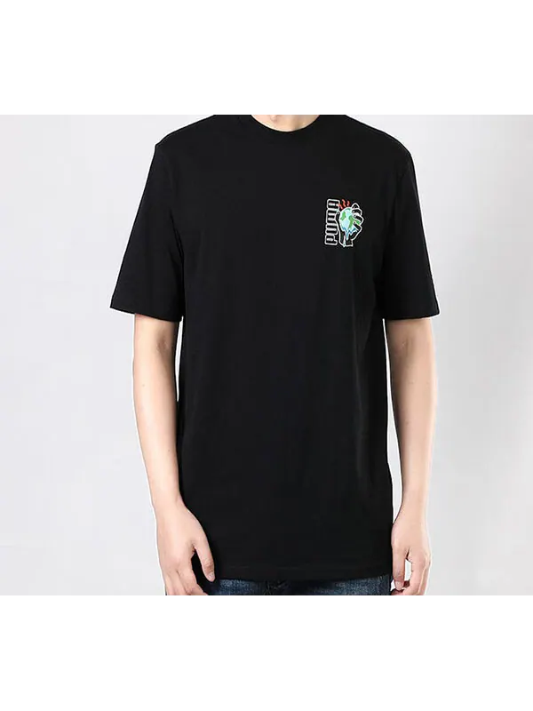 Футболка environmental friendly printing round neck short sleeve black Puma — изображение 3 из 4, черный