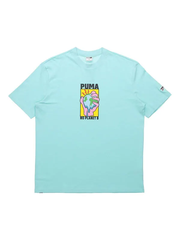 Футболка environmental friendly subject printing short sleeve blue Puma — изображение 1 из 2, синий