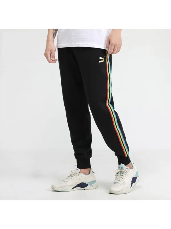 Брюки tailored for sport unity track pants 'black orange' Puma — изображение 3 из 4, черный/оранжевый