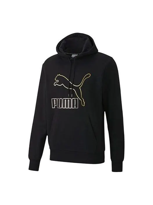 Толстовка loose printed hooded fleece black Puma — изображение 1 из 4, черный