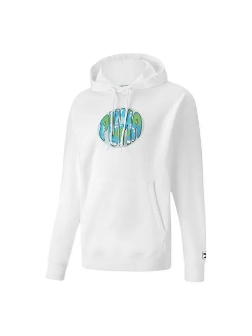 Толстовка downtown printing pullover casual white Puma — изображение 1 из 4, белый