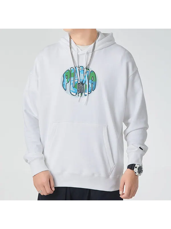 Толстовка downtown printing pullover casual white Puma — изображение 3 из 4, белый