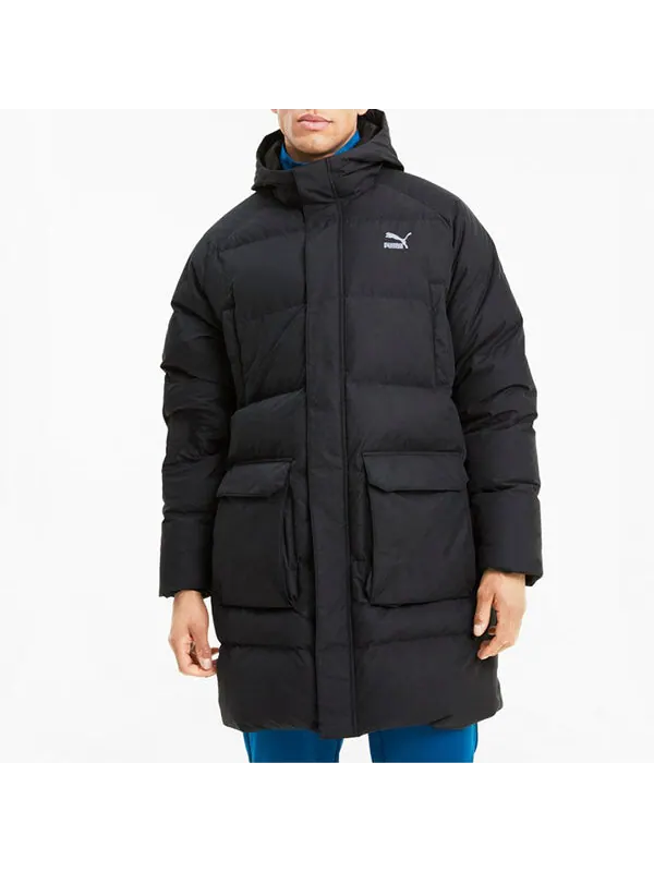 Куртка classics long down jacket 'black' Puma — изображение 3 из 4, черный