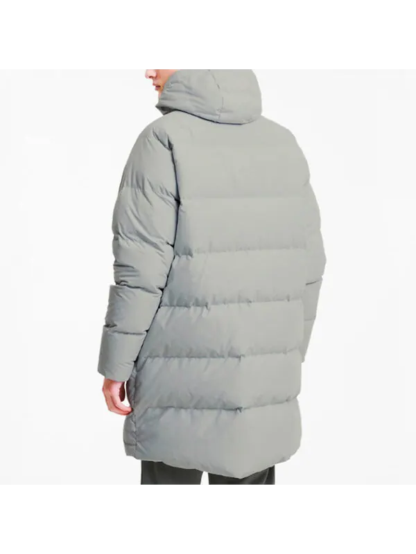 Куртка classics long down jacket 'grey green' Puma — изображение 4 из 4, серый/зеленый