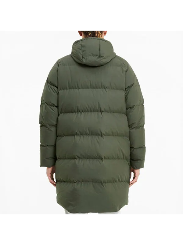 Куртка classics long down jacket 'army green' Puma — изображение 4 из 4, зеленый