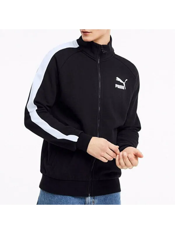 Куртка iconic t7 track top ft knit jacket black Puma — изображение 3 из 4, черный