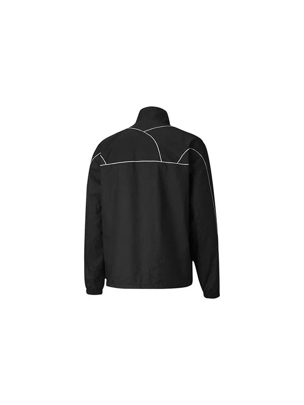 Куртка sportswear fit long sleeve brand logo running jacket 'black' Puma — изображение 2 из 2, черный