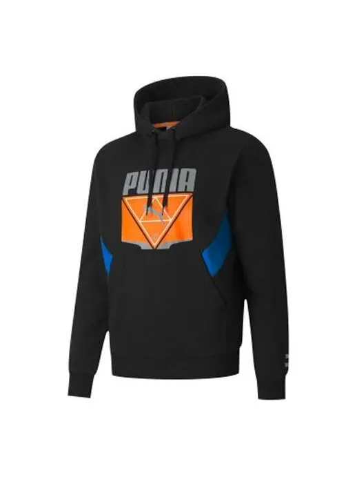 Толстовка tfs winterized pullover hoodie 'black' Puma — изображение 1 из 4, черный/синий