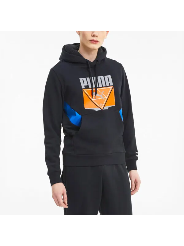 Толстовка tfs winterized pullover hoodie 'black' Puma — изображение 3 из 4, черный/синий