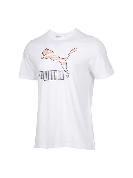 Футболка chest large logo printing short sleeve white Puma — изображение 1 из 4, белый