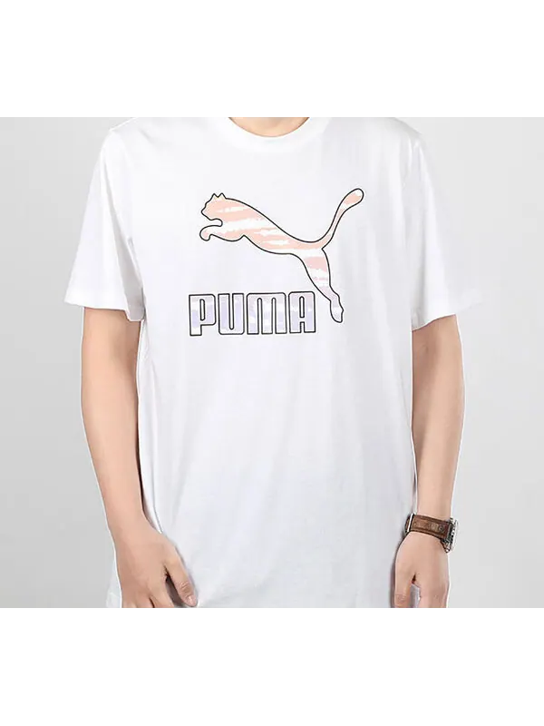 Футболка chest large logo printing short sleeve white Puma — изображение 3 из 4, белый
