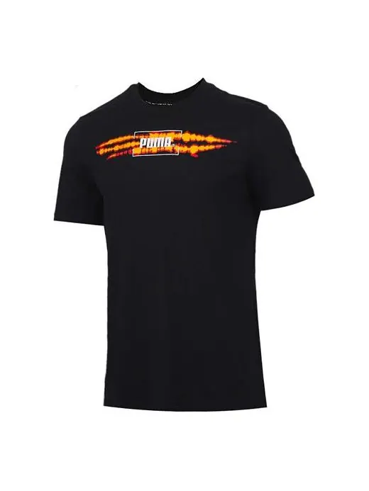 Футболка printed sports short sleeve tee black Puma — изображение 1 из 4, черный