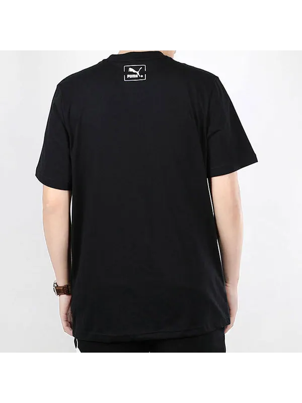 Футболка printed sports short sleeve tee black Puma — изображение 4 из 4, черный