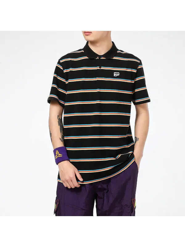 Рубашка поло downtown stripe polo tee shirt 'black' Puma — изображение 3 из 4, черный
