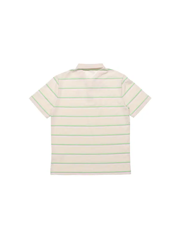 Рубашка поло downtown stripe polo tee shirt 'beige' Puma — изображение 2 из 4, бежевый/зеленый