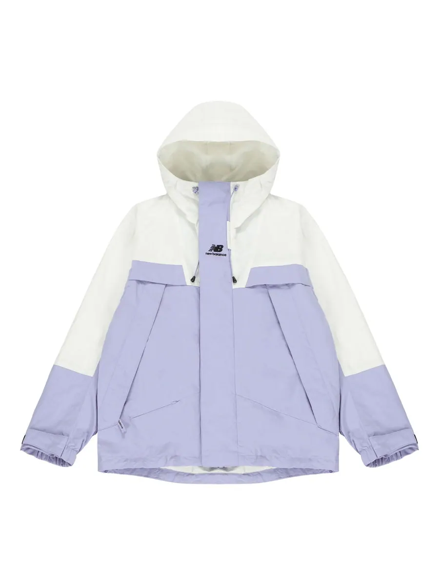 Куртка New Balance Logo Embroidered Colorblock Hooded Jacket Couple Style Purple — изображение 1 из 2, фиолетовый