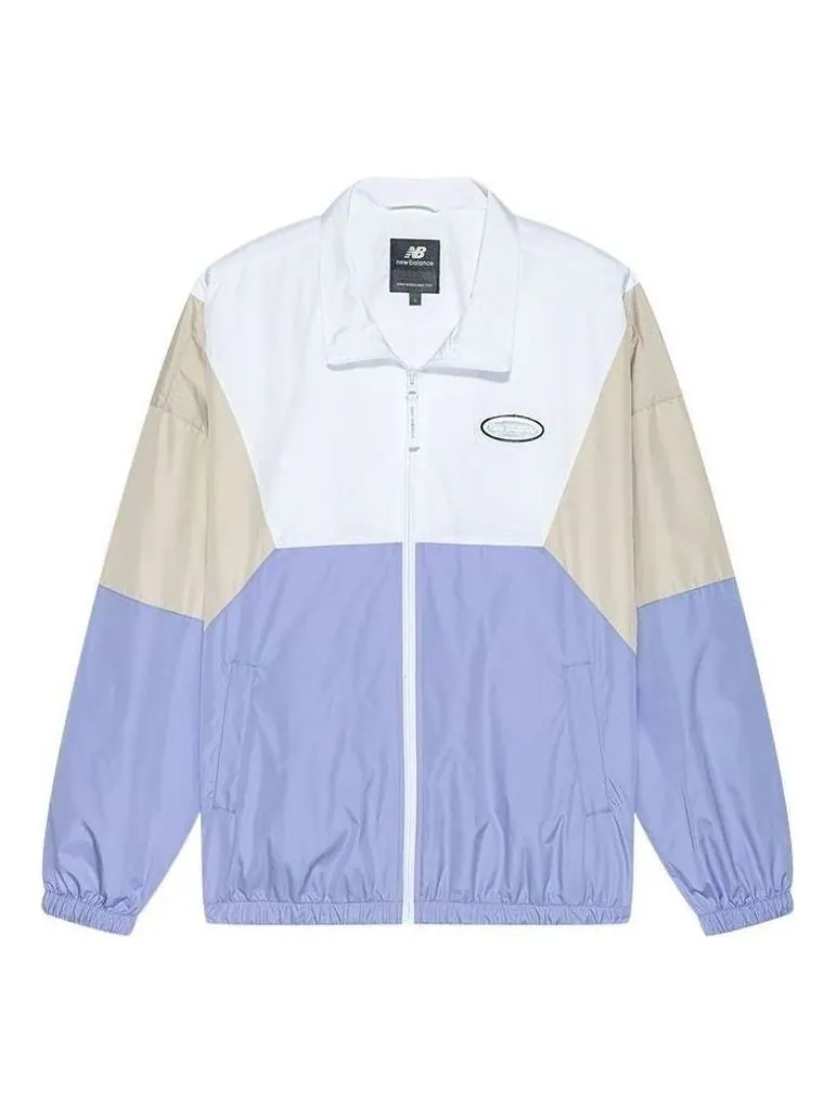 Куртка New Balance Sport Woven Jacket 'White Purple Beige' — изображение 1 из 2, белый