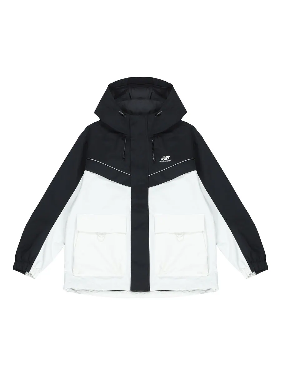 Куртка New Balance Windproof Jacket 'Black White' — изображение 1 из 2, черный