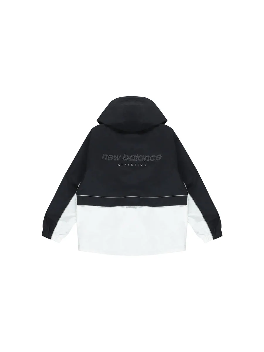 Куртка New Balance Windproof Jacket 'Black White' — изображение 2 из 2, черный