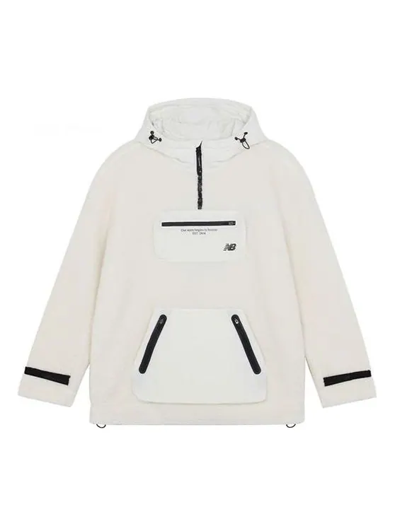 Худи New Balance Hoodie 'White Black' — изображение 1 из 2, белый