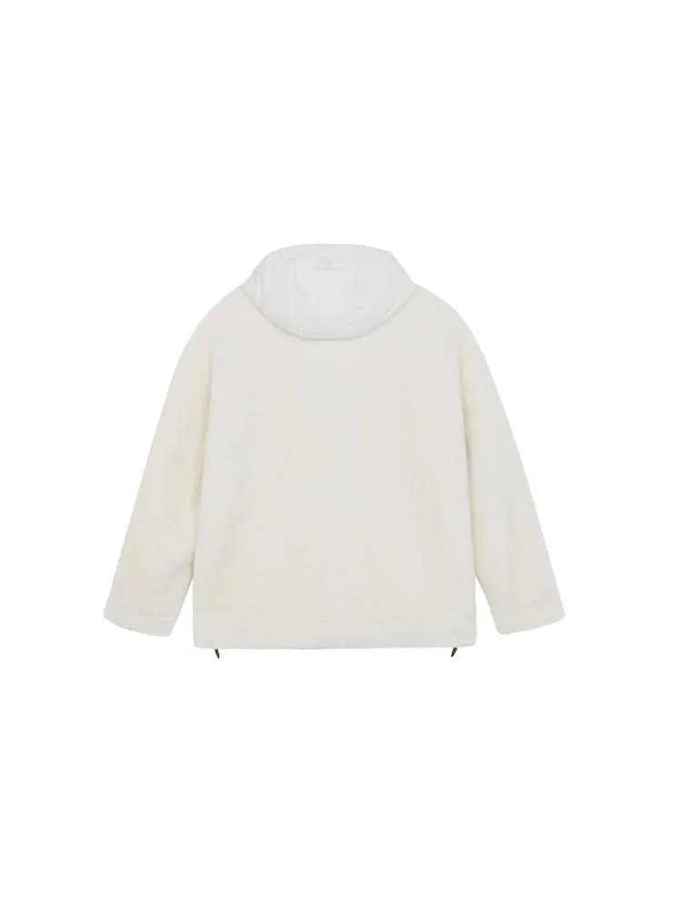 Худи New Balance Hoodie 'White Black' — изображение 2 из 2, белый
