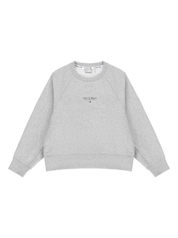 Свитер casual sports alphabet printing pullover round neck hoodie light grey New Balance
