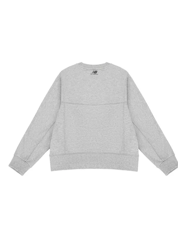 Свитер casual sports alphabet printing pullover round neck hoodie light grey New Balance — изображение 2 из 2, серый