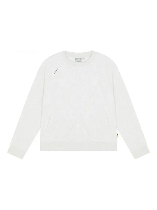 Свитер solid color casual round neck sports hoodie creamy white New Balance