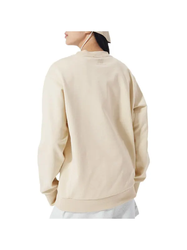 Толстовка New Balance Logo Printing Round Neck Pullover Couple Style Creamy White — изображение 4 из 4, белый