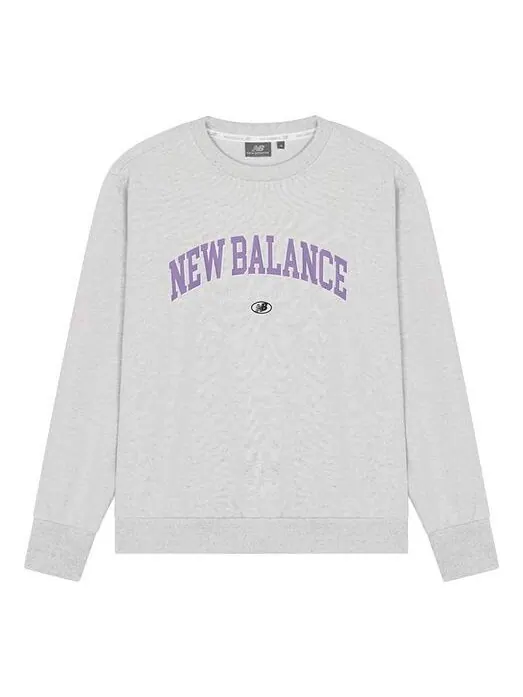 Толстовка New Balance Logo Printing Round Neck Pullover Couple Style Gray — изображение 1 из 3, серый