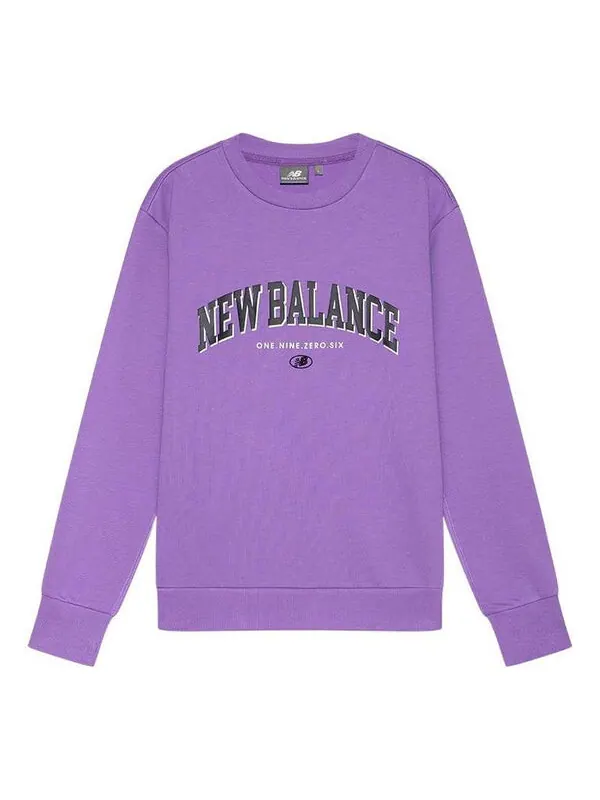 Толстовка New Balance Unisex Logo Printing Round-neck Sweatshirt Purple — изображение 1 из 2, фиолетовый