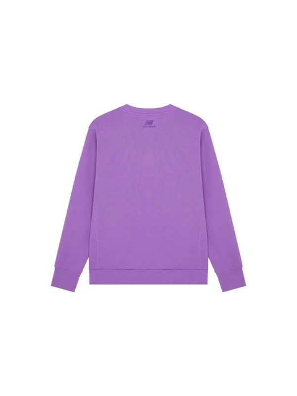 Толстовка New Balance Unisex Logo Printing Round-neck Sweatshirt Purple — изображение 2 из 2, фиолетовый