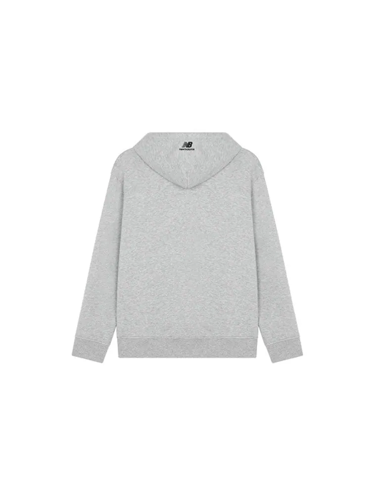 Худи New Balance Lifestyle Hoodie 'Beige Black' — изображение 2 из 2, серый
