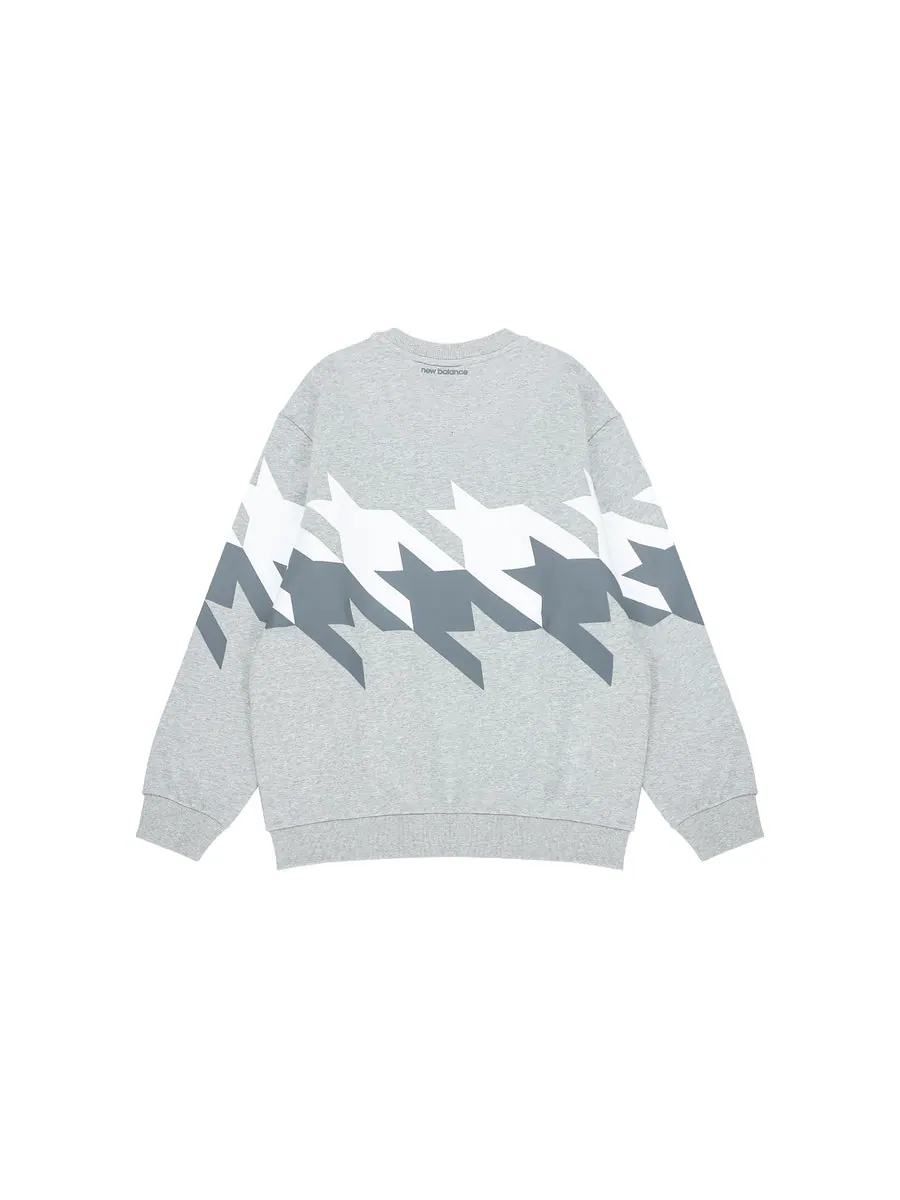 Свитер New Balance Sweatshirt 'Grey White' — изображение 2 из 2, серый