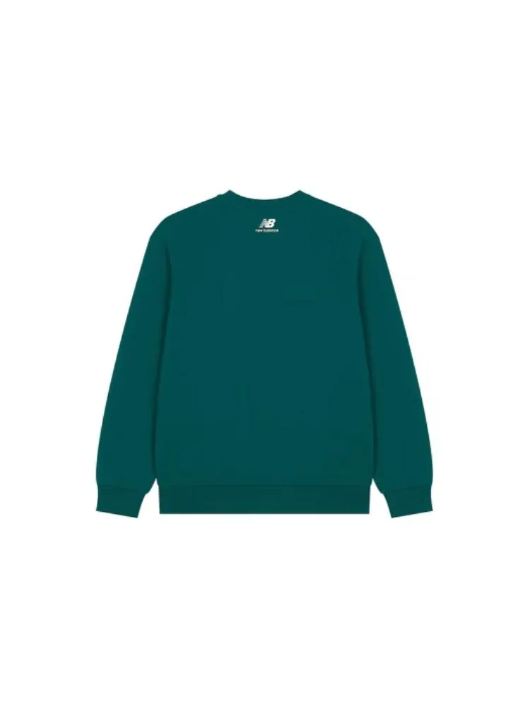 Свитер New Balance Casual Sports Sweatshirt 'Green' — изображение 2 из 2, зеленый